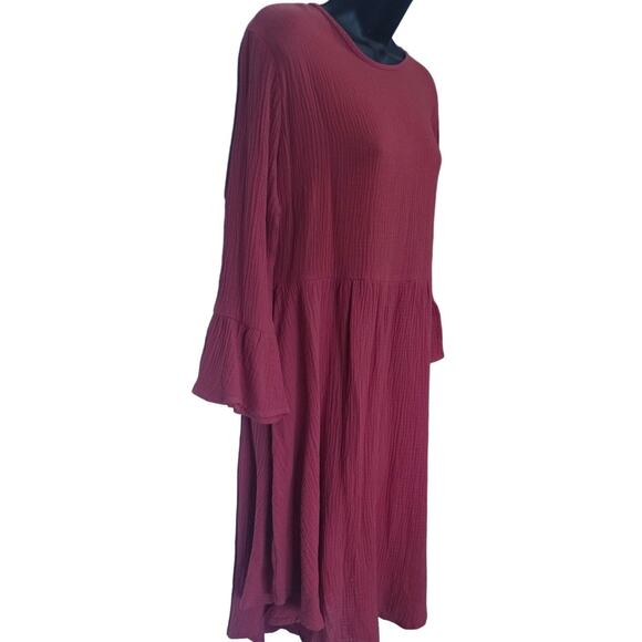 PATPAT Bell Sleeve Dress Brick Red Womens Large - Picture 4 of 6